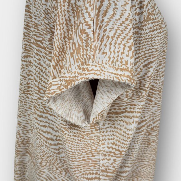 mySTYLE 3X beige white abstract print dolman sleeve tunic top tee - Picture 5 of 8